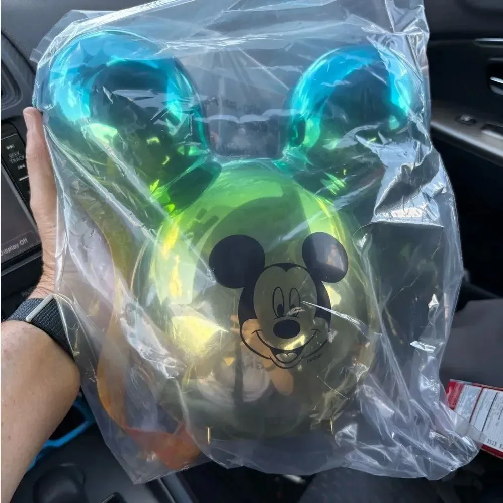 NEW! Disney Balloon Mickey-head Popcorn Bucket Metallic Blue, Green Gold Ombre
